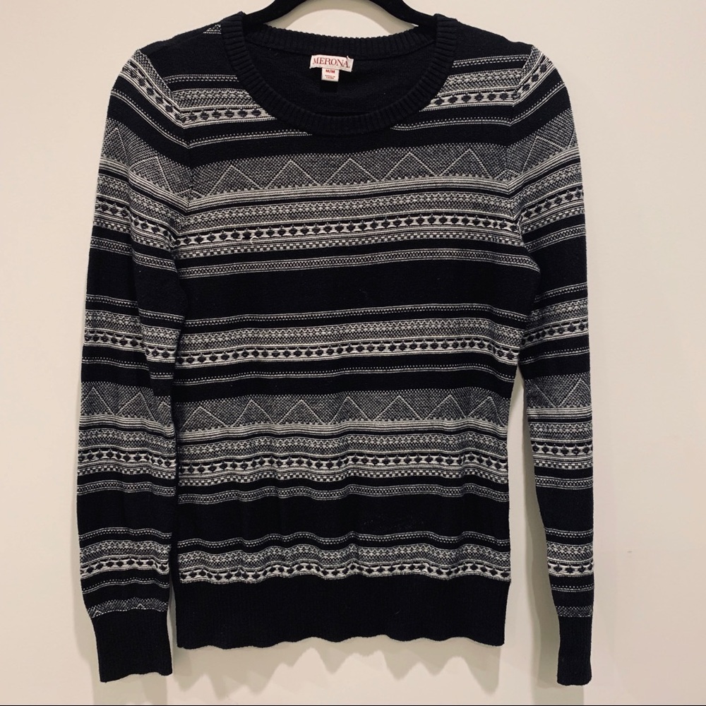 Merona black and white knit sweater
